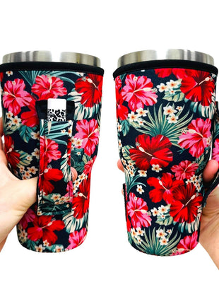 Hibiscus 30oz Tumbler Handler™ - Drink Handlers