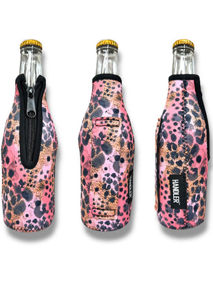 3-Pack No Pocket 12oz Bottleneck Handler - Blushing Leopard