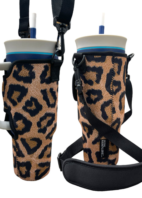 Leopard 40oz Tumbler With Handle Sleeve