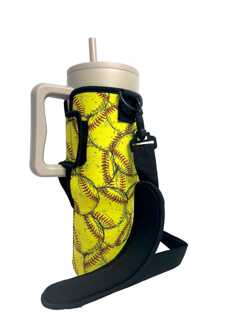 Softball 40oz Tumbler With Handle Sleeve