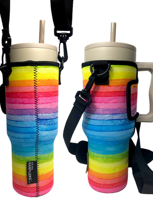 Rainbow  40oz Tumbler With Handle Sleeve