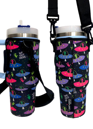 Aliens 40oz Tumbler With Handle Sleeve