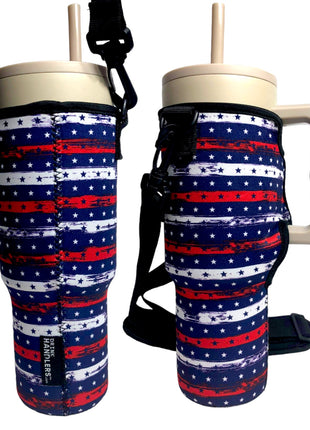Stars and Stripes 40oz Tumbler With Handle Sleeve