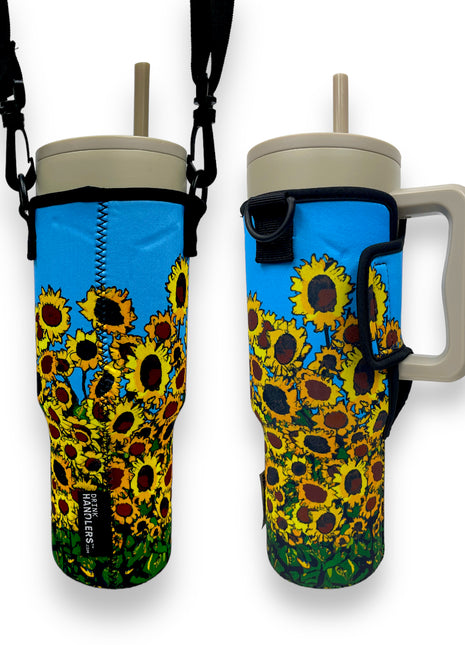 Sunflowers 40oz Tumbler With Handle Sleeve