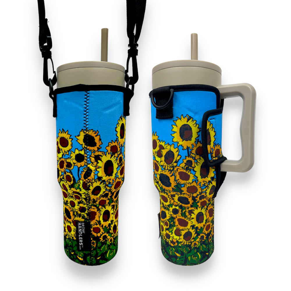 Sunflowers 40oz Tumbler With Handle Sleeve