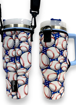 Baseball 40oz Tumbler With Handle Sleeve