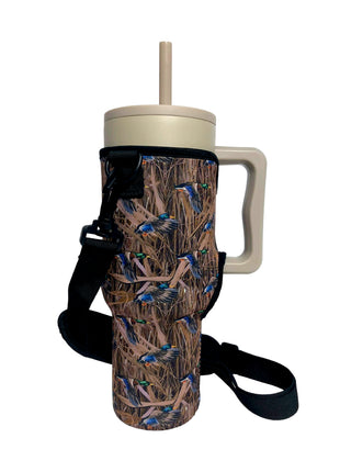 Duck Hunting 40oz Tumbler With Handle Sleeve