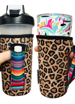Leopard w/ Serape 20oz Large Coffee / Tea / Tumbler Handler™ - Drink Handlers