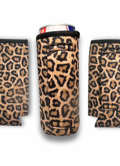 3-Pack No-Pocket 12oz Slim Can Handler™ Leopard