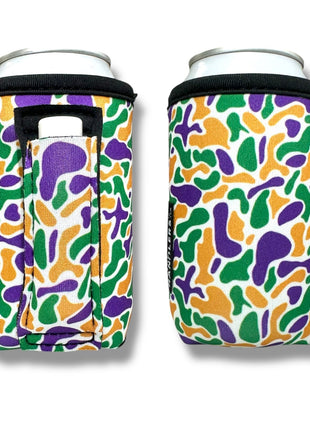 Mardi Gras Camo 12oz Regular Can Handler™ - Drink Handlers