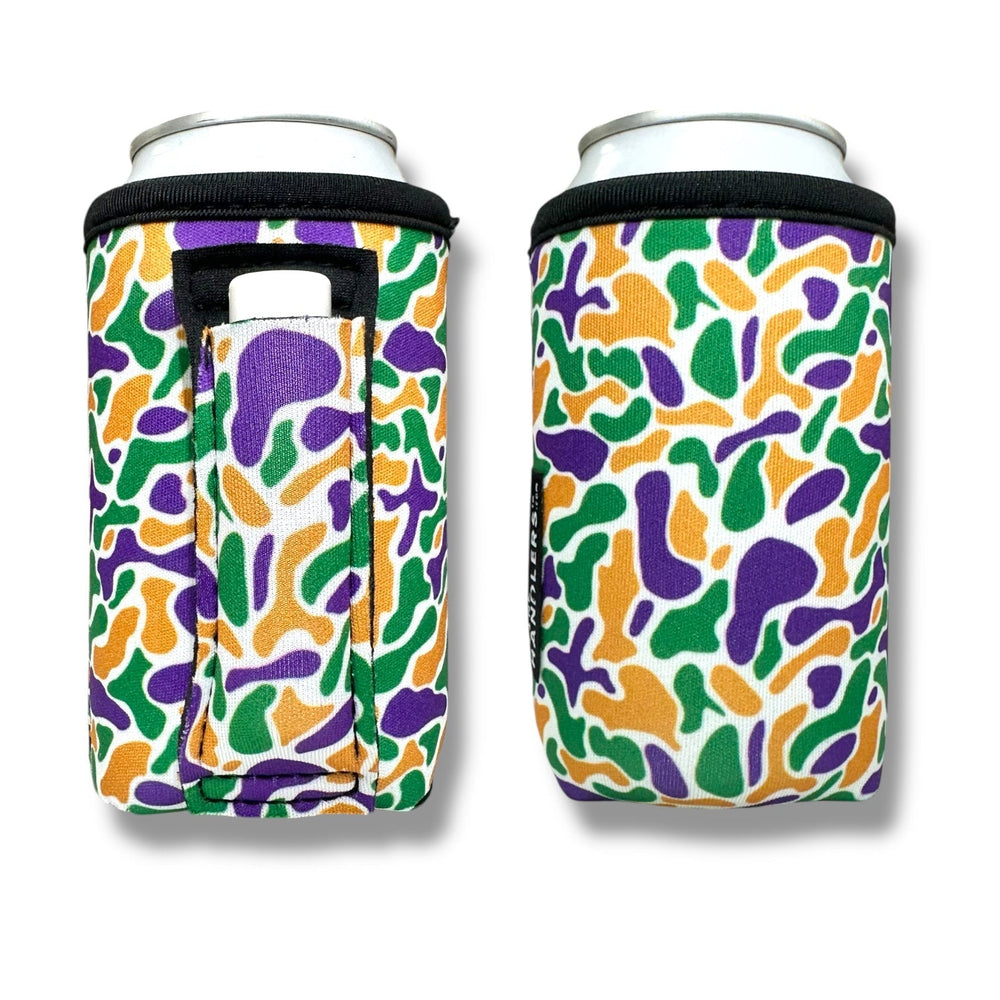 Mardi Gras Camo 12oz Regular Can Handler™ - Drink Handlers
