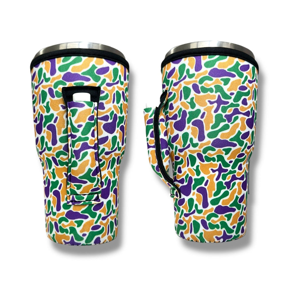 Mardi Gras Camo 30oz Tumbler Handler™ - Drink Handlers