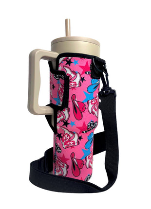 Nashville Cowgirl 40oz Tumbler With Handle Sleeve - Drink Handlers