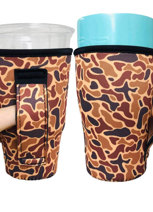Old School Camo 20oz Large Iced Coffee / Tea / Tumbler Handler™ - Drink Handlers