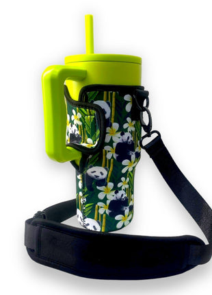 Panda Panda 25-35oz Tumbler With Handle Sleeve - Drink Handlers