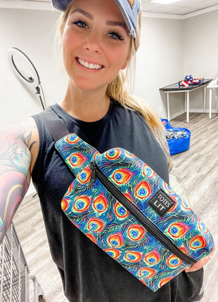 Peacock Feathers Fanny Packin' Tote - Drink Handlers