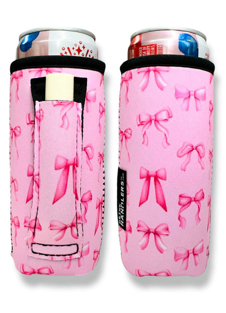 Pink Bows 12 - 16oz Slim Can Handler™ - Drink Handlers