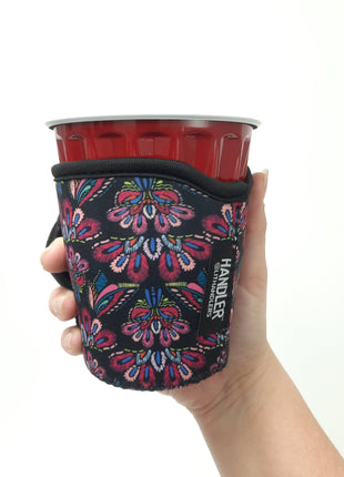 Pink Embroidery 12oz Wine Tumbler Handler™ - Drink Handlers