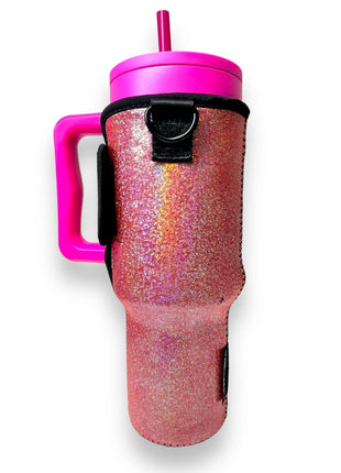Pink Party 40oz Tumbler With Handle Sleeve - Drink Handlers