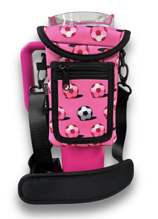 Pink Soccer Around Drink Pocket - Drink Handlers