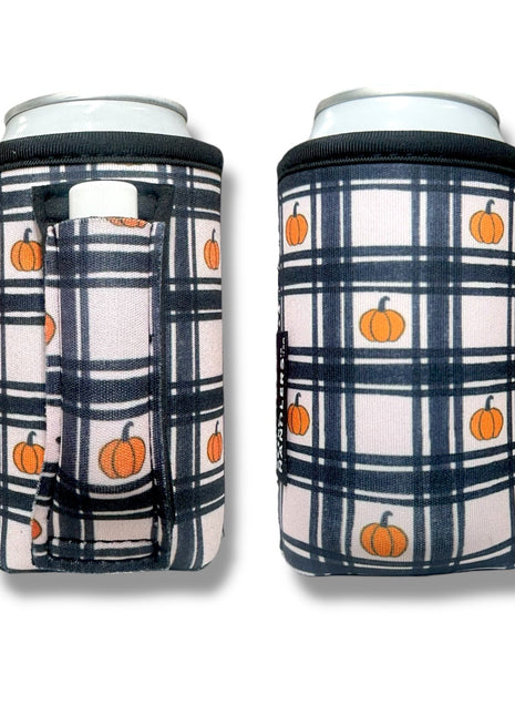 Pumpkin Gingham 12oz Regular Can Handler™ - Drink Handlers