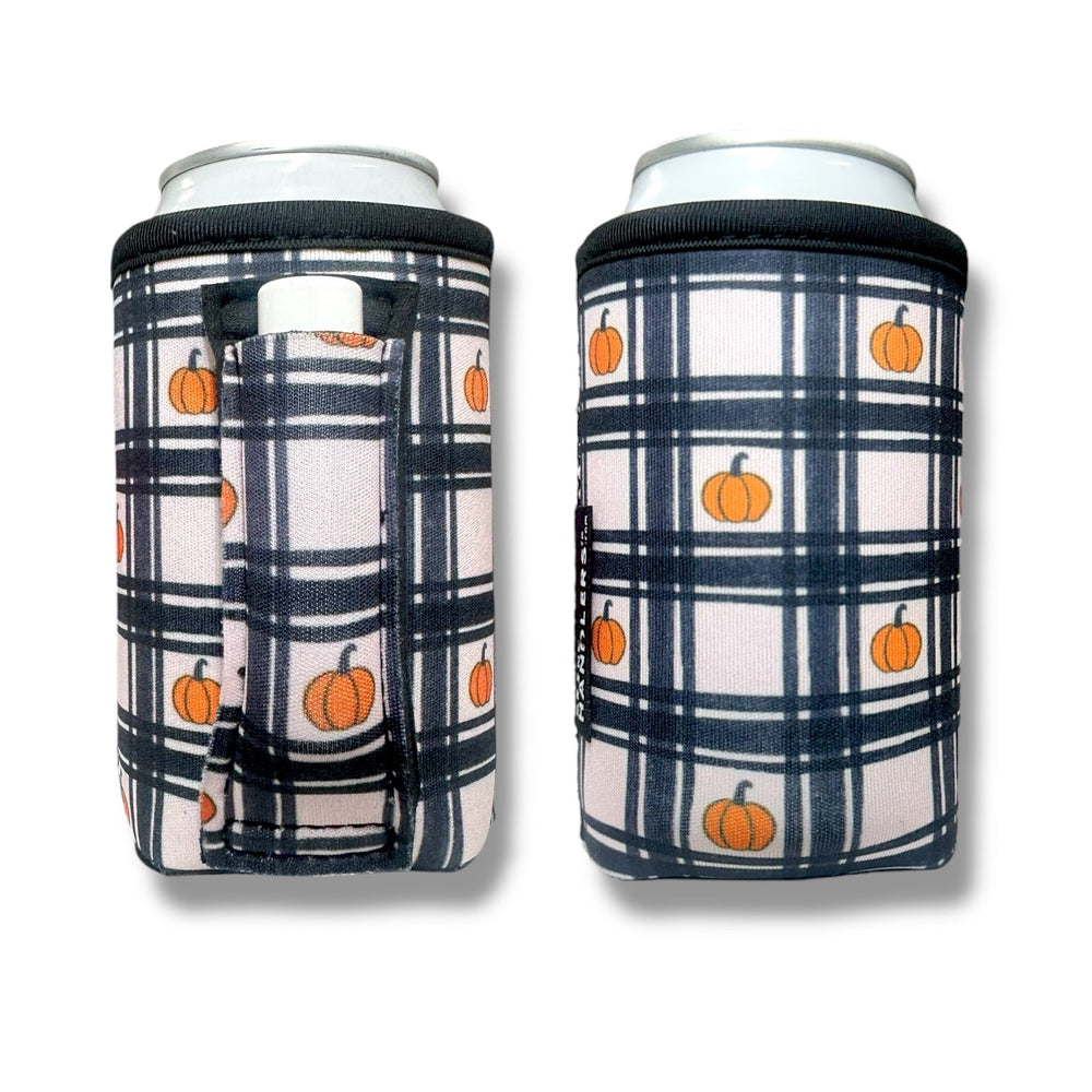 Pumpkin Gingham 12oz Regular Can Handler™ - Drink Handlers