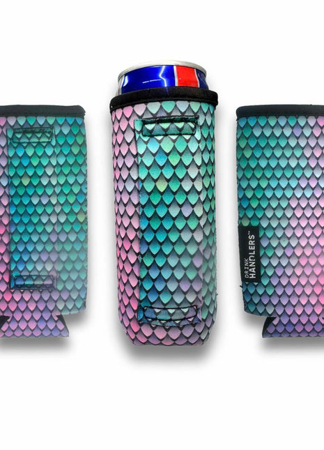 3-Pack No-Pocket 12oz Slim Can Handler™ Purple Mermaid