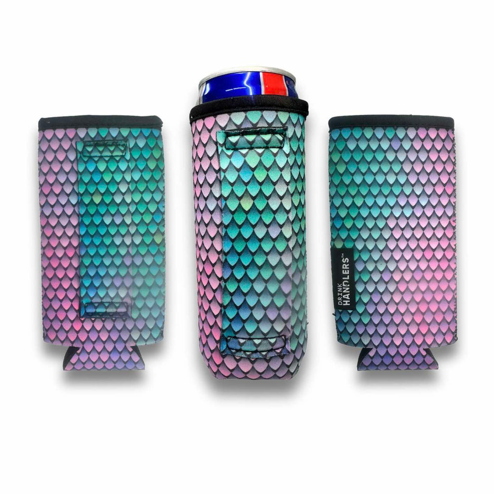 3-Pack No-Pocket 12oz Slim Can Handler™ Purple Mermaid
