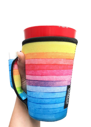 Rainbow 16oz PINT Glass / Medium Fountain Drinks and Tumbler Handlers™ - Drink Handlers