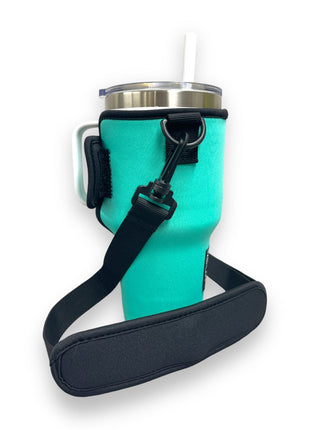 Sea Foam Green 25-35oz Tumbler With Handle Sleeve - Drink Handlers