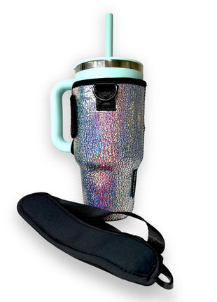 Silver Fox 25-35oz Tumbler With Handle Sleeve - Drink Handlers