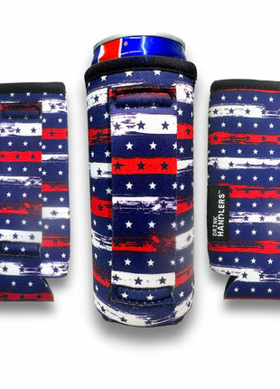 3-Pack No-Pocket 12oz Slim Can Handler™ Stars and Stripes