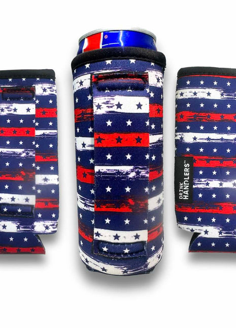 3-Pack No-Pocket 12oz Slim Can Handler™ Stars and Stripes