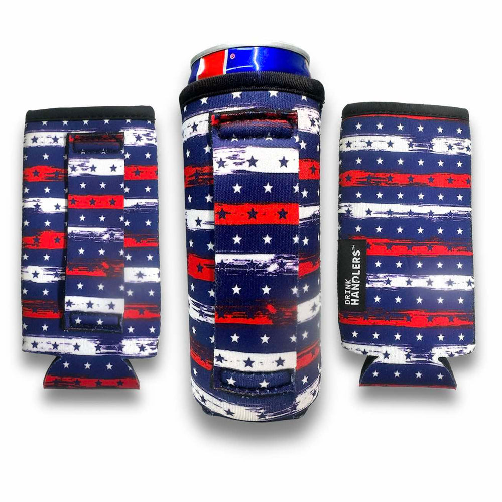 3-Pack No-Pocket 12oz Slim Can Handler™ Stars and Stripes