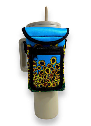 Sunflowers Wrap Around Drink Pocket - Drink Handlers