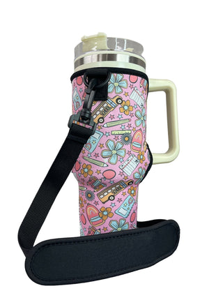 Teacher Back To School 40oz Tumbler With Handle Sleeve - Drink Handlers