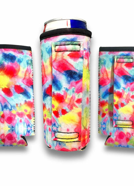 3-Pack No-Pocket 12oz Slim Can Handler™ Tie Dye