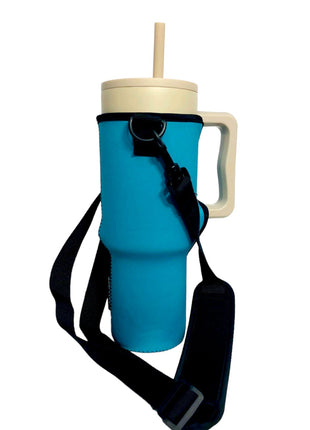 Turquoise 40oz Tumbler With Handle Sleeve - Drink Handlers