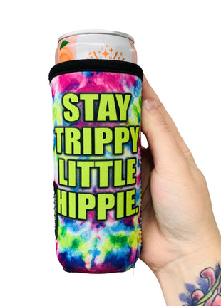 Stay Trippy Little Hippie 12oz Slim Can Handler™