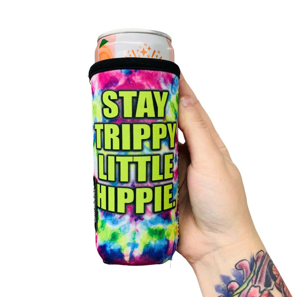 Stay Trippy Little Hippie 12oz Slim Can Handler™