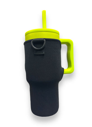 Black 25-35oz Tumbler With Handle Sleeve