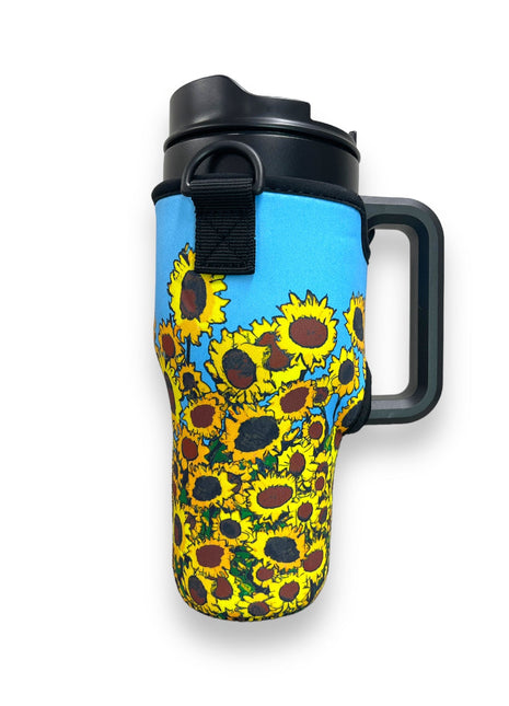 Sunflower 25-35oz Tumbler With Handle Sleeve