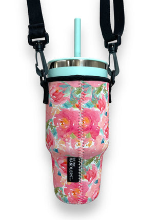 Summer Blooms 25-35oz Tumbler With Handle Sleeve