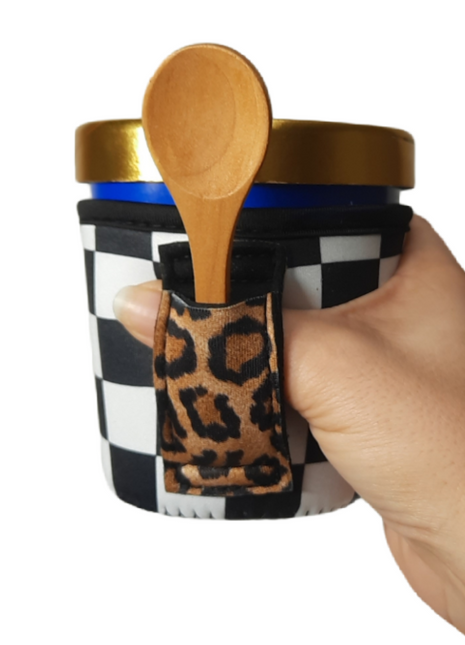 Checkerboard w/ Leopard Pint Size Ice Cream Handler™