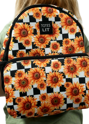 Sunflowers & Checkers Small Backpack