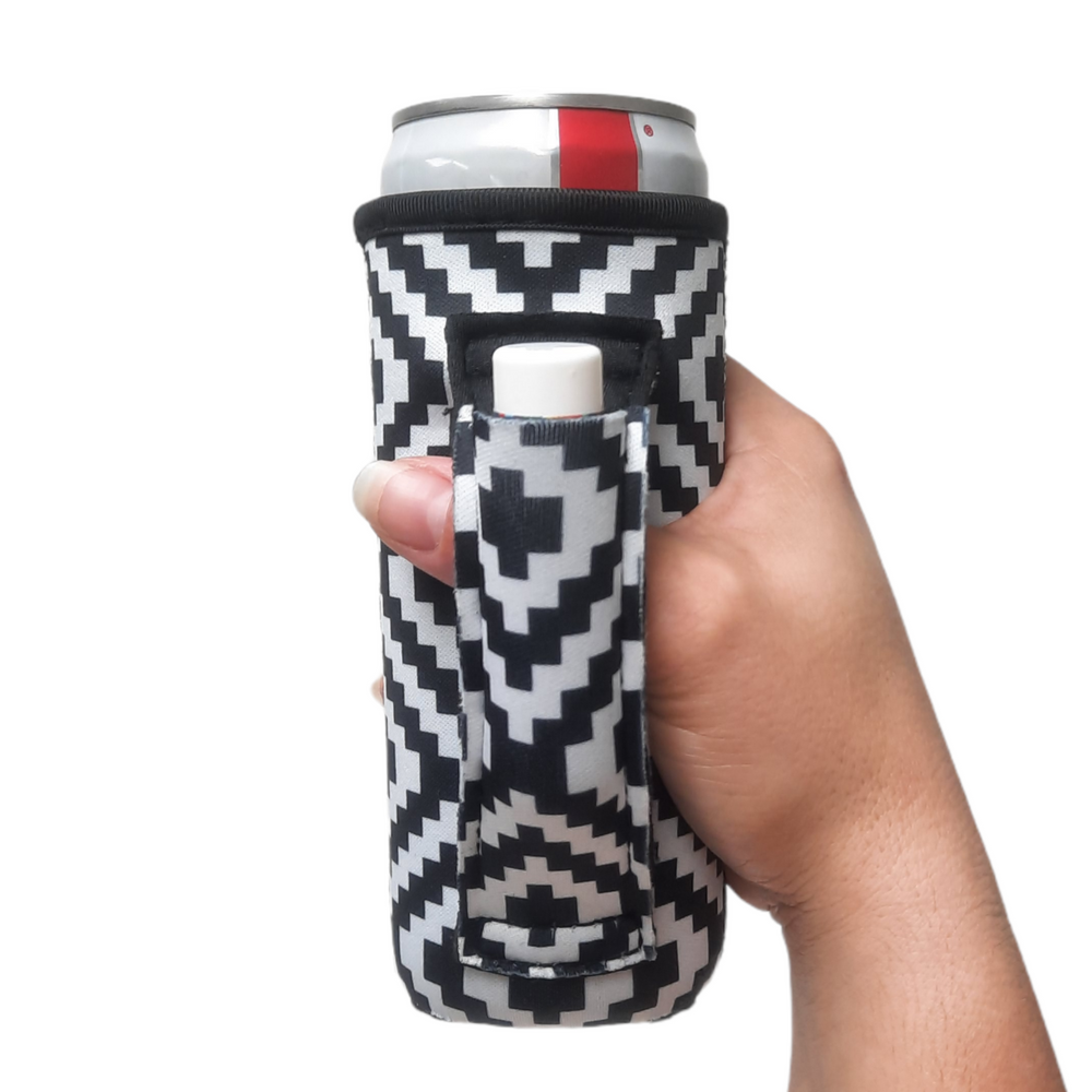 Black & White Aztec 12oz Slim Can Handler™ - Limited Edition*