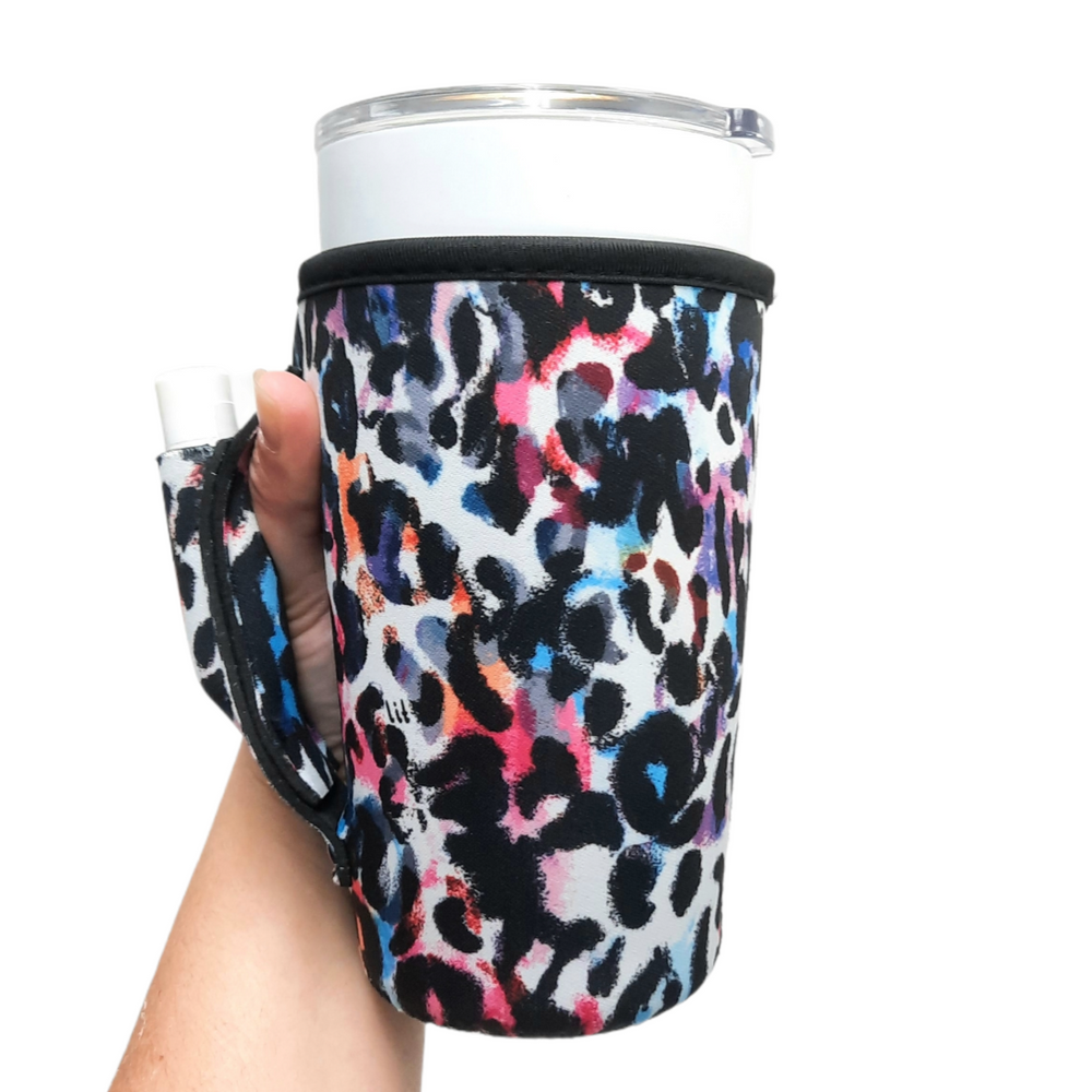 Watercolor Leopard 20oz Large Coffee / Tea / Tumbler Handler™
