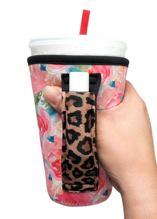 Summer Blooms w/ Leopard 16oz Pint Glass / Tumbler / Tea / Grande Coffee / Medium Drinks Handler™