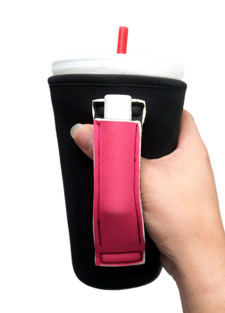 Black w/ Hot Pink 16oz PINT Glass / Medium Fountain Drinks and Tumbler Handlers™