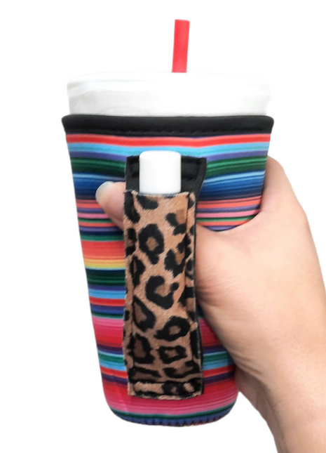 Pink Serape w/ Leopard 16oz PINT Glass / Medium Fountain Drinks and Tumbler Handlers™